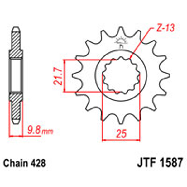 JT JT Gear Box Sprockets G/B 1587-19T YAM (2049)